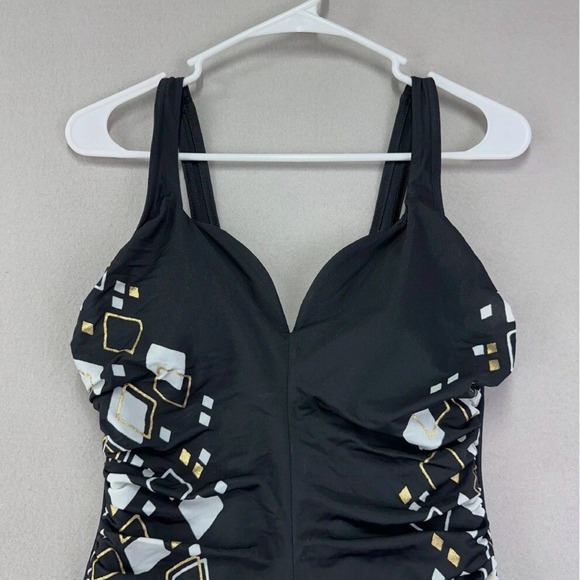 Miraclesuit‎ One Piece Swimsuit Womens 12 Black Sweetheart Neckline Shapewear - Picture 3 of 12